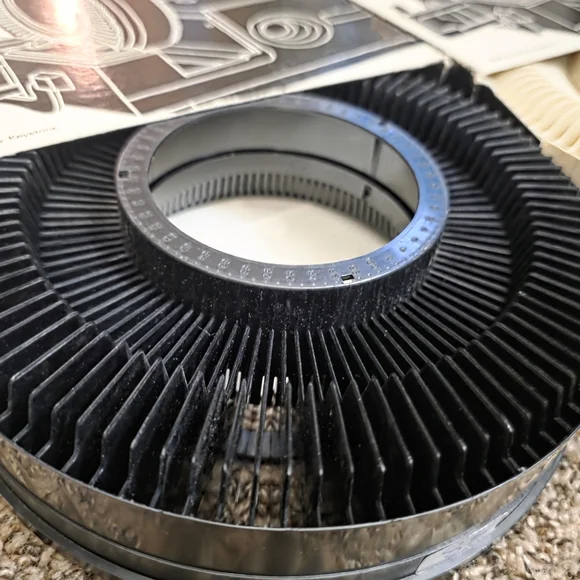 Black and White Rotary Slide Trays Lot Of 6 Old Film Slides Varrious Sizes